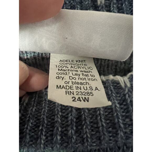 Vintage 90s Pastel Floral Fairy Kei Style Sweater 24W Made In The USA - Picture 4 of 4